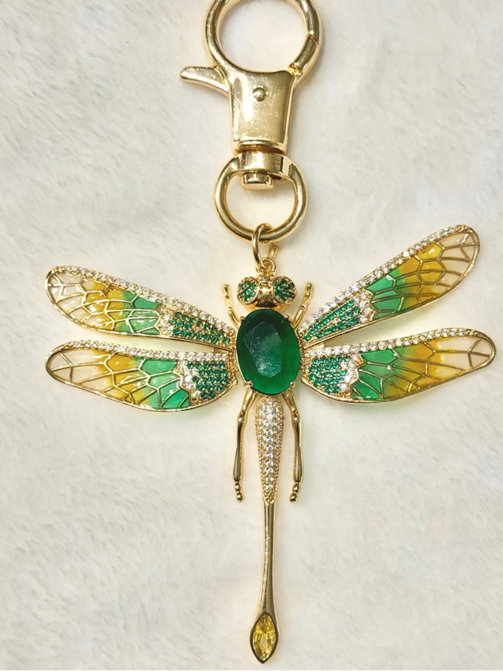 Gold-Tone Gem Embellished  Dragonfly Bag Charm